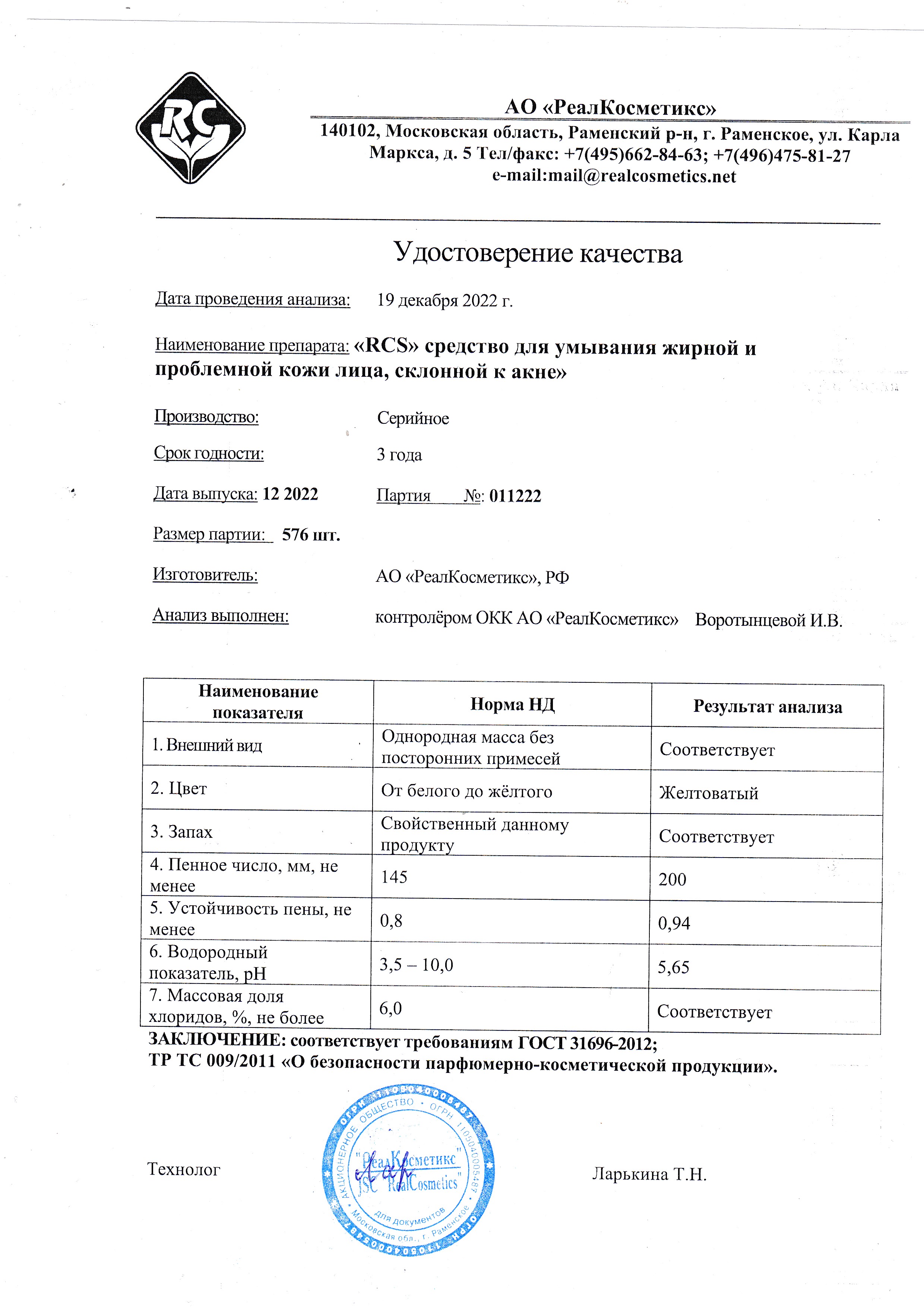 Паспорт №122022